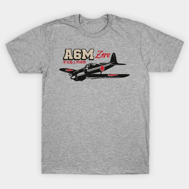 A6M Zero | World War 2 Japanese Plane Vintage T-Shirt by Distant War